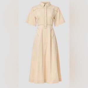 Rosetta Getty Beige Button-Front Midi Dress. Size 8 and Size 12
